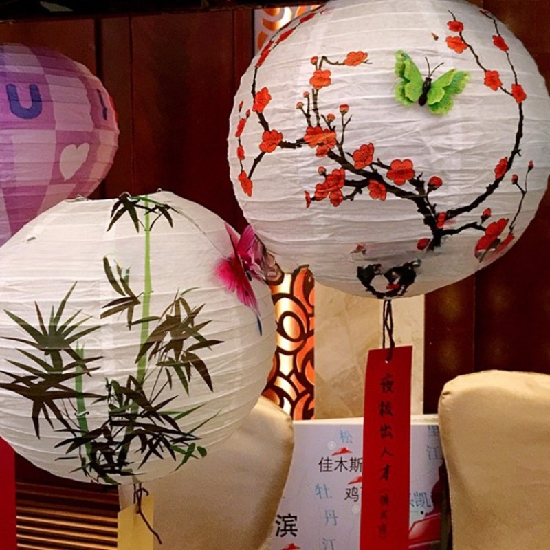 Lentera Kertas Bulat Motif Bun - Japanese Lantern Paper ulasan dan harga